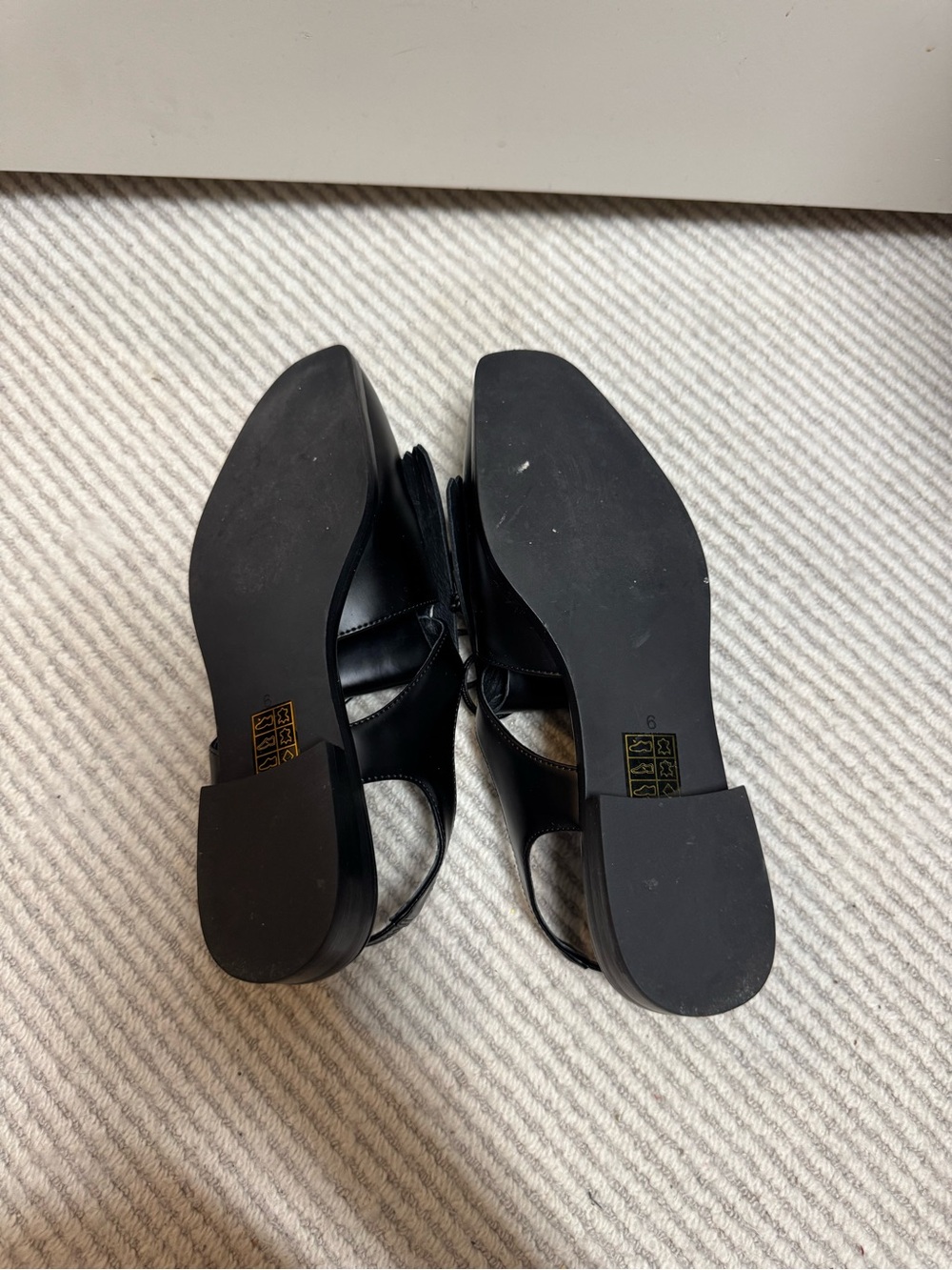 Fringe Slingback Loafers in Black with Snake-Print Accent Leather Size 6 - Picture 3 of 6